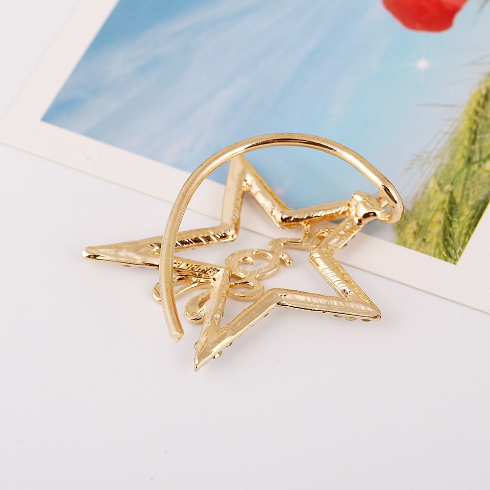 LUKENI 10pcs/lot Jewelry Rhinestone Earrings Punk Star Love Ear Cuff Earring Jackets no Pierced For Women EJ026