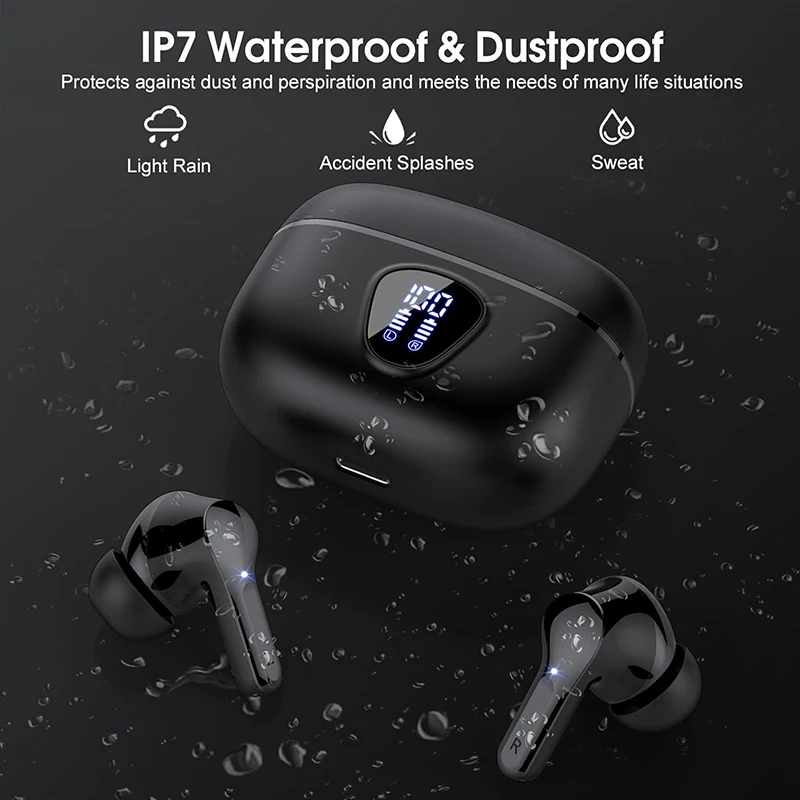 UYUXIO TWS Auricolare wireless con cancellazione del rumore Auricolari Bluetooth 5.3 Auricolari HiFi Modalità trasparenza ENC Cuffie per iPhone Samsung