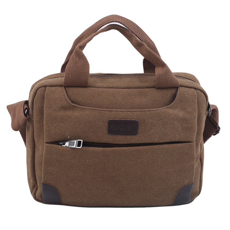 Bolso de lona ligero para hombre, bandolera informal, impermeable, Bolso de hombro de negocios para hombre: brown