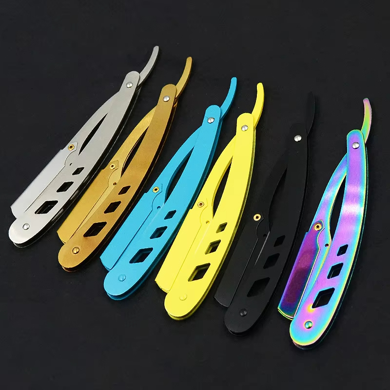 Männer Rasieren Friseur Werkzeuge Haar Rasierer und Klingen Antike Schwarz Klapp Rasiermesser unisex Haar Entfernung (Ohne Klinge)
