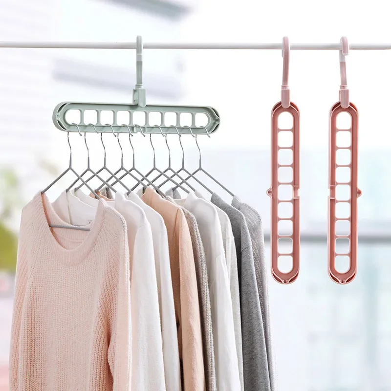 Clothes Hanger Storage Rack Holder, Non - Slip Plastic, 2pcs, Clothing Space Saving, Hanging Hooks for Wardrobe Closet Organizer