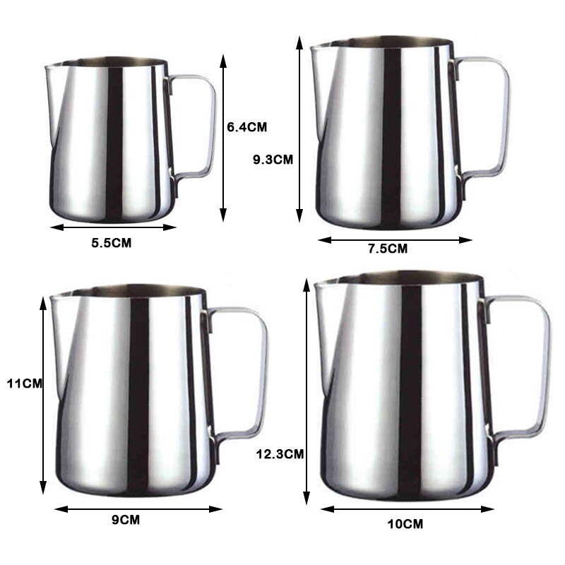 Håndholdt rustfrit stål mælkeskummende kande espresso kaffekande barista håndværk kaffe latte mælkeskummende kande