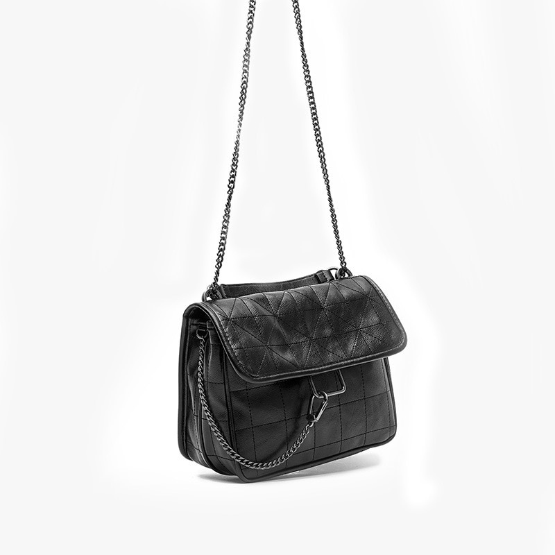 Zwarte Plaid Schoudertassen Voor Vrouwen Vintage Messenger Bag Retro Toevallige Reizen Handtas En Portemonnee Cross Body