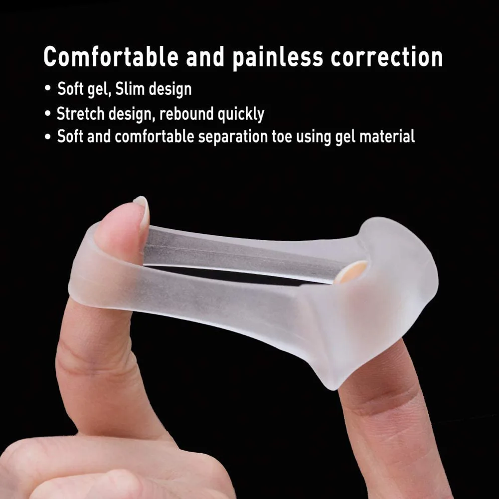 Separadores de dedos de los pies, protector de juanete de silicona, cuidado de los pies, separador ortopédico de dedos, almohadilla correctora, herramienta para el cuidado de los pies, 1 par