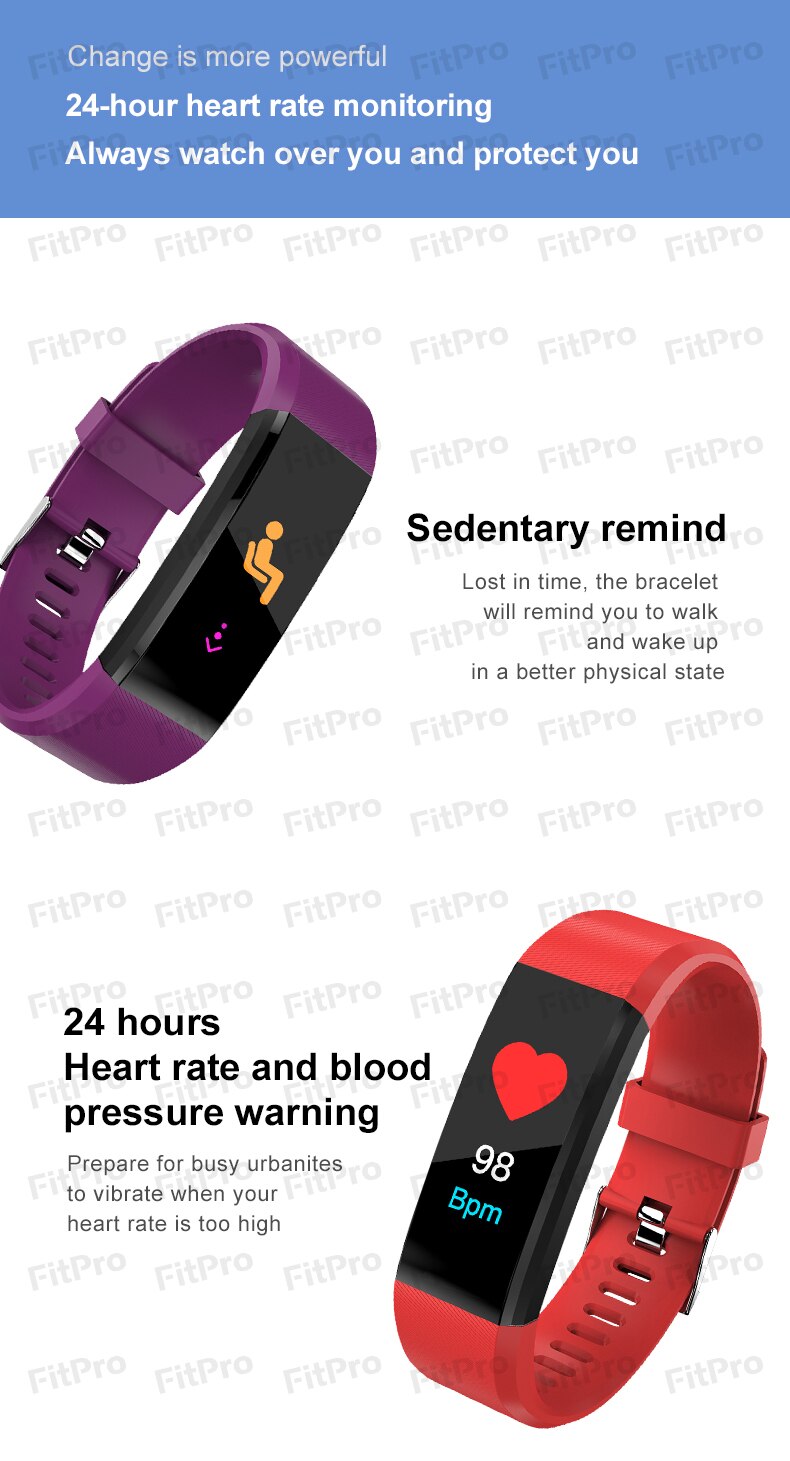 Smart Bracelet Watch Man Wen Waterproof Blood Pressure Measurement Fitness Tracker Camera control Pedometer TPU Smart Band