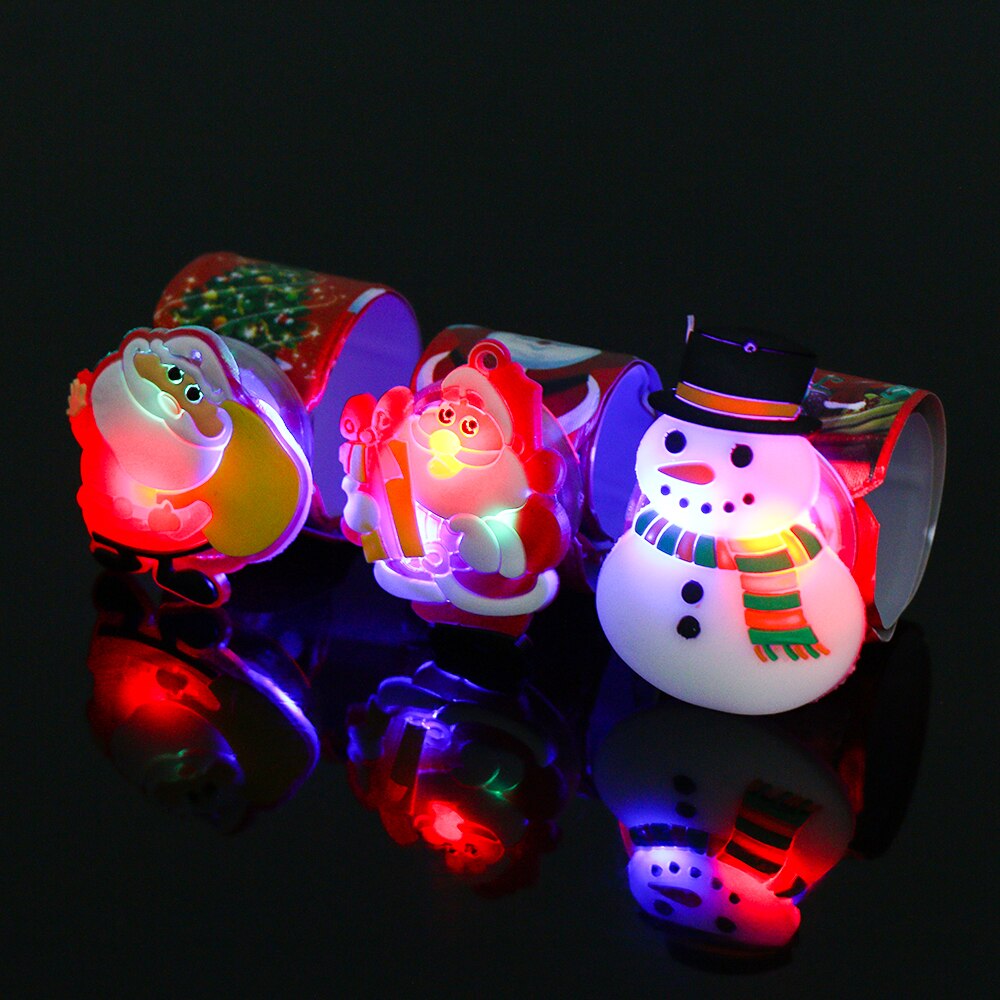 Led kerst armbind gloeiende armbind santa snepop klappring kerst levert speelgoed julepynt nytår cadeaus navidad