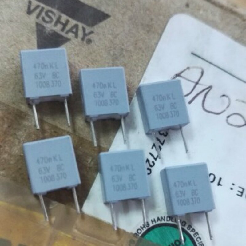 50 Stuks Ph Bc MKT370 0.47 Uf/63 V P5MM Film Condensator Vishay 474/63V Mkt 370 470NF 0.47 Uf 63V 474