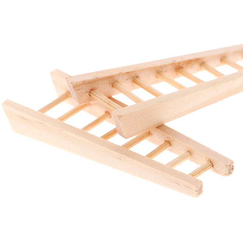 1 Pcs Diy Mini Houten Stap Ladder Fairy Garden Miniaturen Poppenhuisminiaturen Ornament Decoratie Meubels Speelgoed