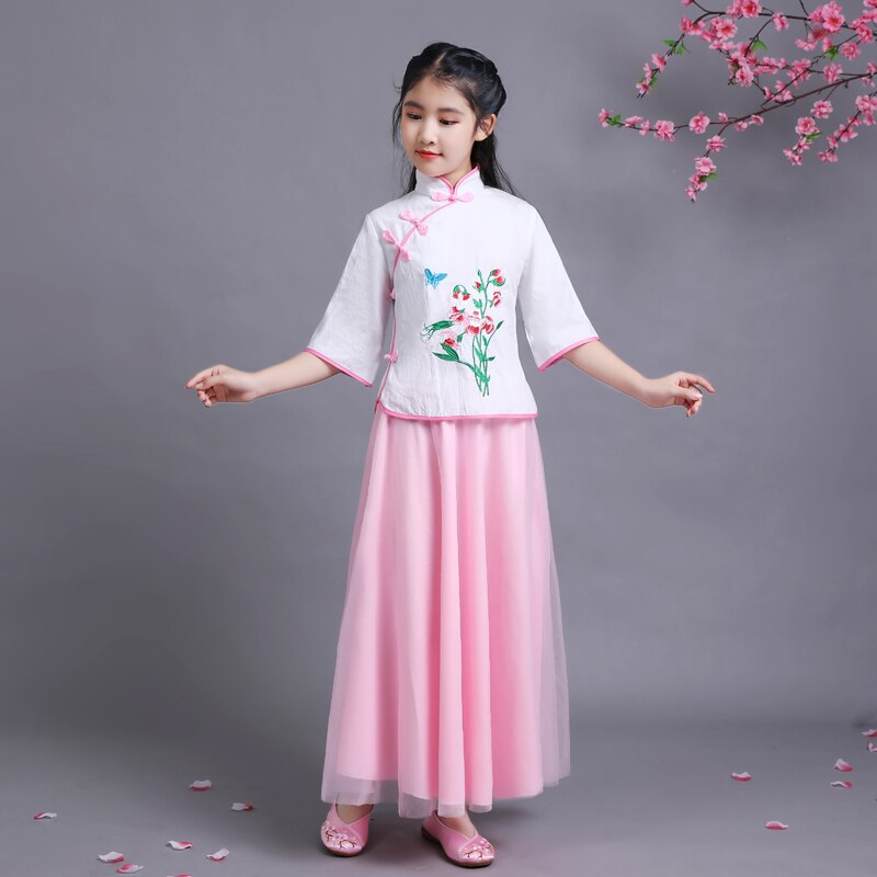 Mode Hanfu Jurk Chinese Dans Kostuums Meisjes Guzheng Dans Kostuums Tang-dynastie Vintage Fee Prinses Jurk voor Coaplsy: white / L