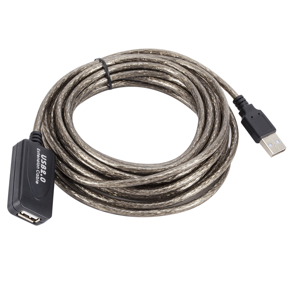 Câble d'extension USB 2.0 mâle vers femelle, 5/10/15/20m, amplificateur de signal, répéteur actif: Beige