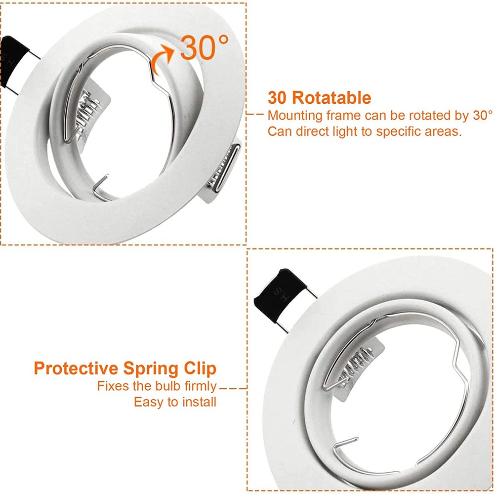 Lampada da incasso a soffitto a portato per faretto con cornice regolabile Sig16 GU10 Lampadina da incasso con ritaglio 70mm