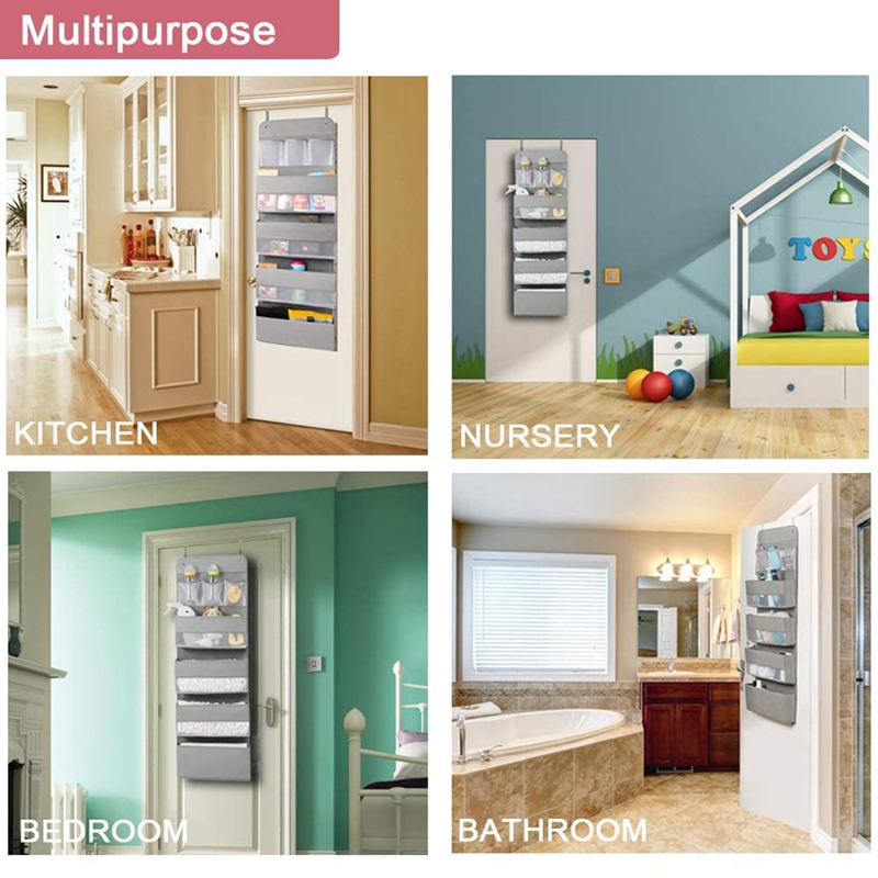 Over Door Hanging Organizer Storage - Pockets Closet Bathroom Baby Nursery Organizer Perspective Window Wall Mount