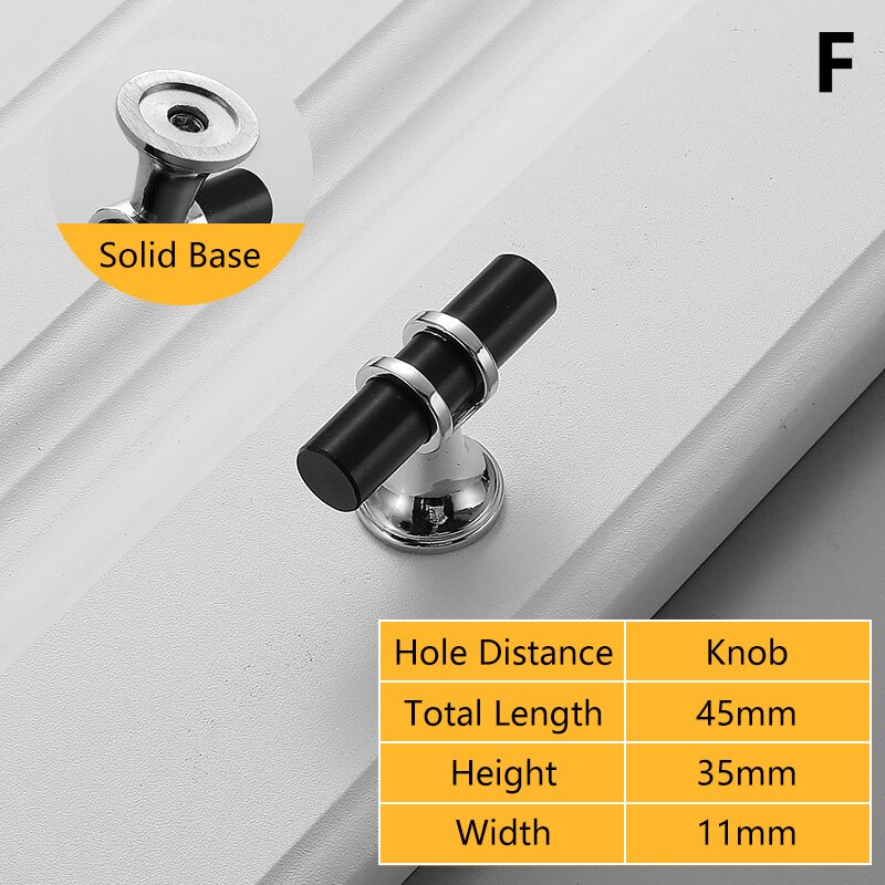 Black Gold Door Handles Kitchen Cabinet Handles Solid Drawer Knobs Modern Aluminum Alloy Furniture Handle Hardware: F