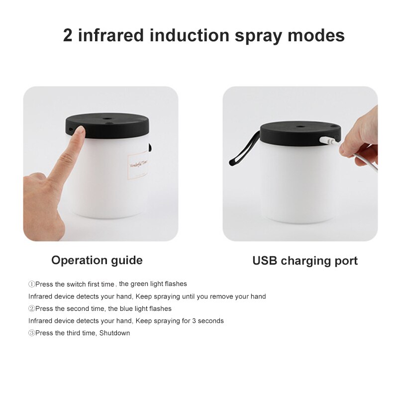 Car Portable Infrared Induction Sterilizer Alcohol Spray Disinfection Dispenser Induction humidifier Car Interior Accessories