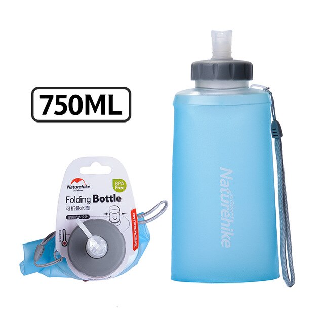 Naturehike 500ml 750ml di sport Pieghevole Pieghevole Morbido Pallone Sacchetto di Acqua Bottiglia di Acqua Della Tazza Bollitore sacchetto Della Vescica dell'acqua di Idratazione pacchetto borsa: 750ml blu