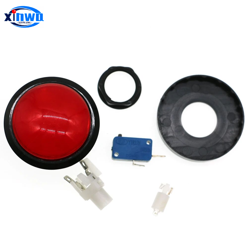 Botão Convexo com LED Iluminado Light Switch, Game Claw Vending Machine, guindaste, Pinball Parts, Slot Arcade, DIY, 60mm, 12V