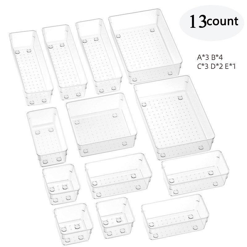 28 PCS Clear Drawer Organizers Set 4-Size Versatile Bathroom and Vanity Drawer Organizer Trays Storage Bins for Bedroom Kitchen: Orange