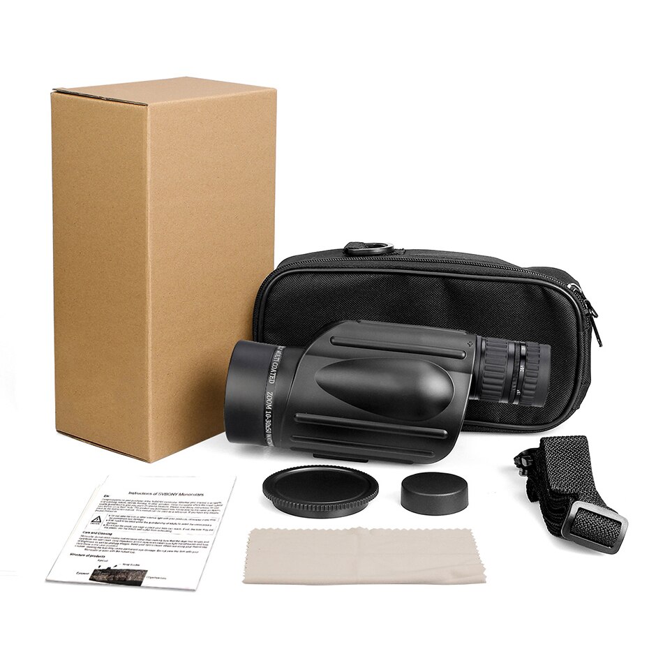 10-30X50 monocular telescope waterproof prism multi-coated lens low night vision for hiking camping travel
