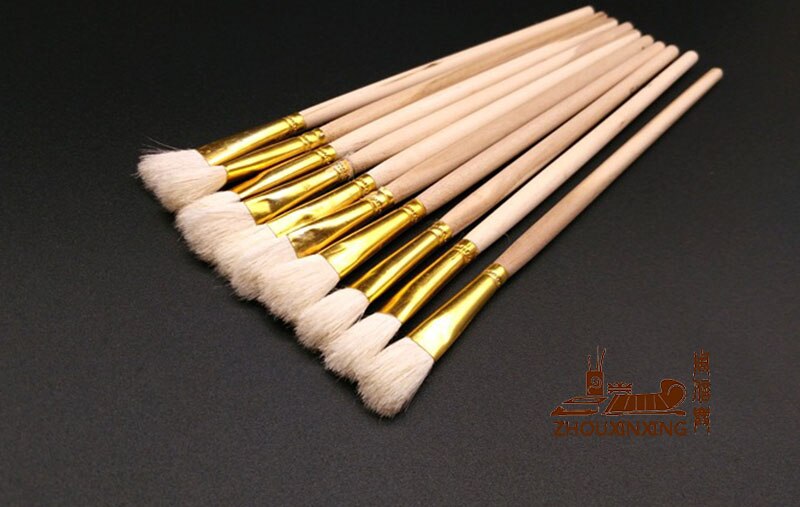 12pcs/Set paintbrush art wool hair Wooden Handle Paint Brush Supplies cleaning brush pen Depict pen color Painted pen Art brush