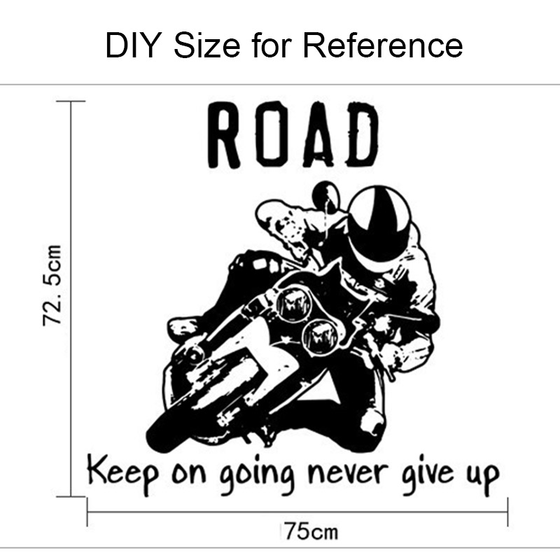 Cool Motor Rider Behang 3D Offroad Auto Muurstickers Slaapkamer Student Geef Nooit Motivatie Woord Art Decals Studie Sticker