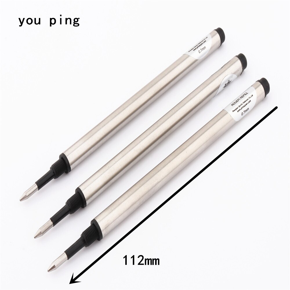 Jinhao 3pcs Screw ink Rollerball Pen office school student stationery Roller ball Pen refills for a variety of high level pen: Black