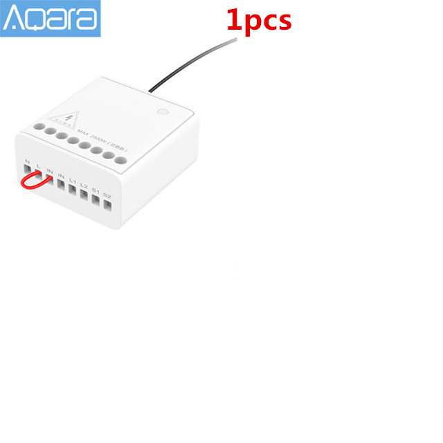 Aqara-módulo de control bidireccional, controlador de relé inalámbrico de 2 canales, funciona con xiaomi mijia smart home APP Mijia Home kit: 1pcs Two way control