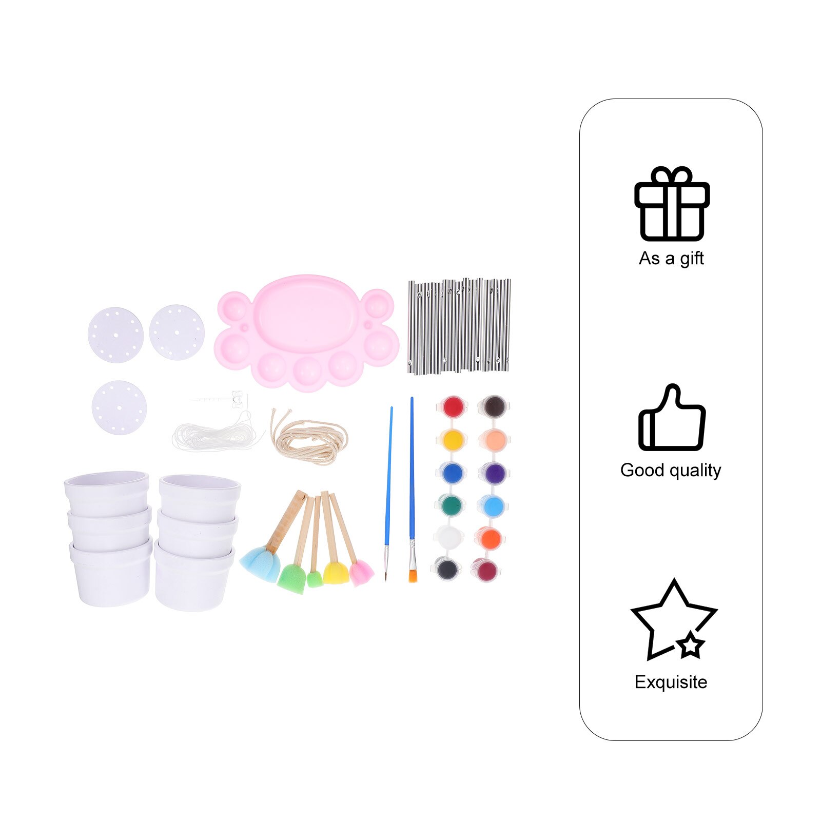 1 Set of DIY Wind Chime Making Kit Wind Chime Hanging Ornament DIY Plastic Wind Chime