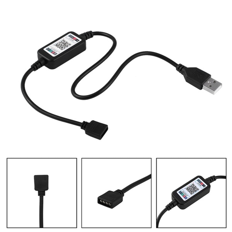 Mini Draadloze 5-24V Smartphone Controle Rgb Led Strip Light Controller Usb-kabel Bluetooth 4.0