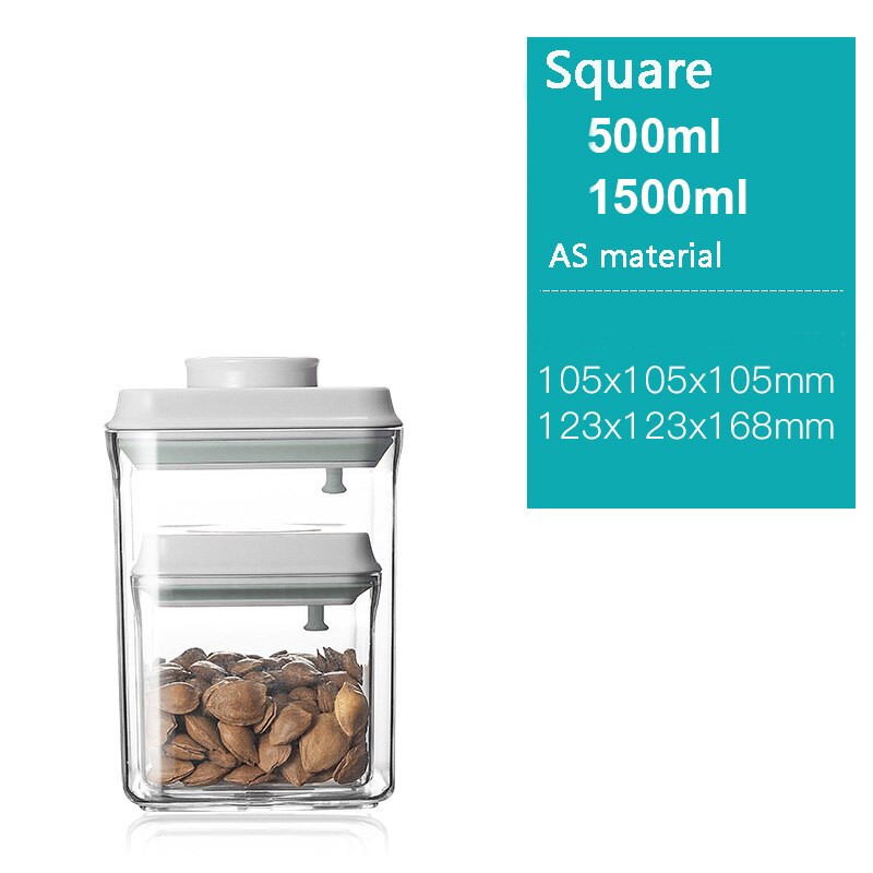 Airtight Food Storage Containers with One Key Press to Seal Lids Waterproof and stackable Suitable for storing flour, nuts, etc.: 3