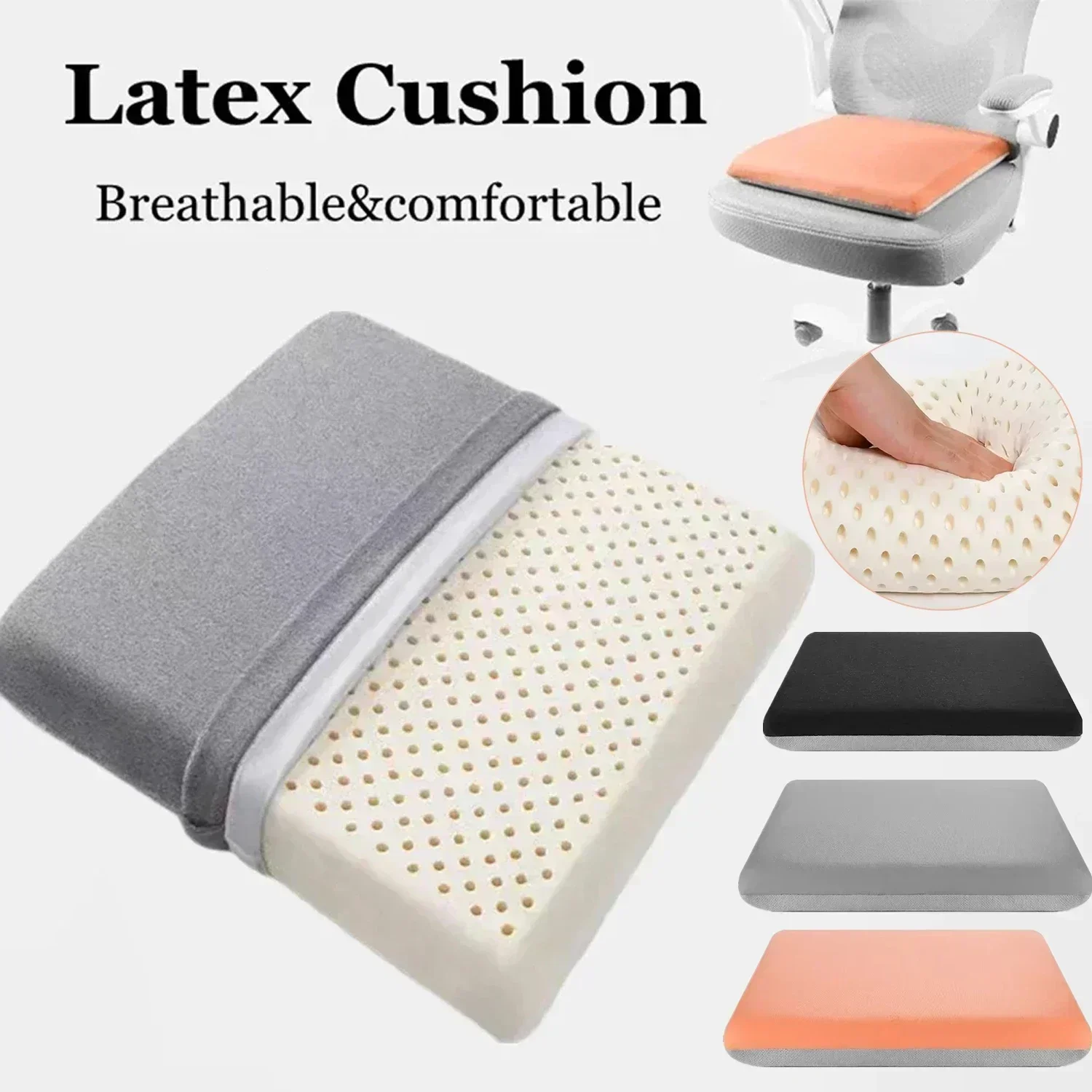 1PC Natürliche Latex 40x40/45x45 Thailand Natürliche Latex Sitzkissen Pad Stuhl Hüften Orthopädische kissen Sitz Latex Matten Schützen