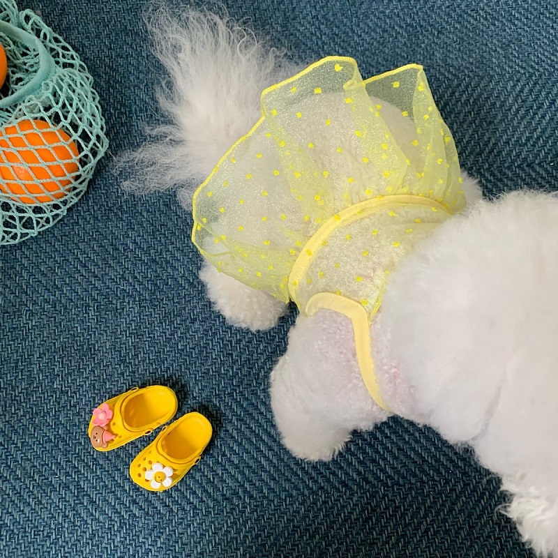 Huisdier Bretels Puppy Jurk voor Meisje Zomer Hondenkleding Gestreepte Rok Hond Jurken Chihuahua Luxe Kostuum Bihcon Yorkie Vest: XS / GRIJS