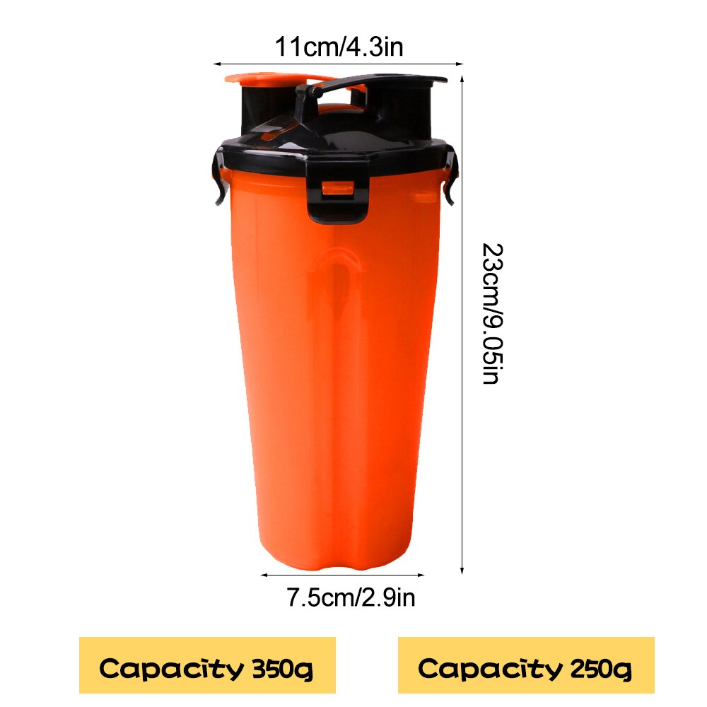 Matka lemmikkieläinten vesipullo koiran juoma-annostelija kulho 2 in 1 kannettava koiran muki 350ml/12oz vesi- ja 250g välipalaruokaastialle  #15: 6