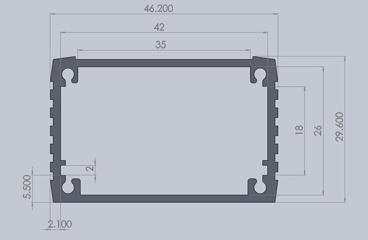 Aluminium Behuizing Project Doos Elektrische PCB Case 46.2*29.6*90mm DIY Instrument Behuizing Doos