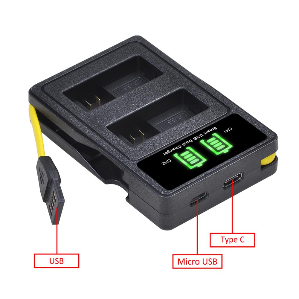 LP-E5 LPE5 Battery&amp;LED Dual Charger for Canon EOS Rebel XS, Rebel T1i, Rebel XSi, 1000D, 500D, 450D, Kiss X3, X2, F