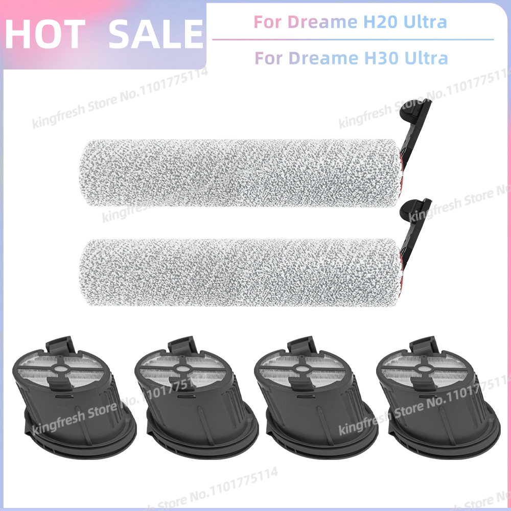 Compatibile con Dreame H14 pro / H14 doppio / H20 pro più / H13 pro / H20 ultra / H30 ultra Parti di Ricambio per Aspirapolvere Spazzola a Rullo Filtro Hepa Accessori: Kaki scuro