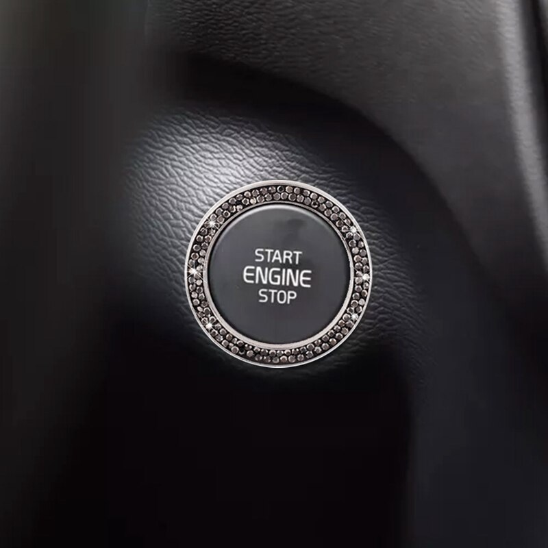 Car Ignition Button Ring Interior Stickers Universal Car Start Switch Rings Auto Decorative Circle Keys