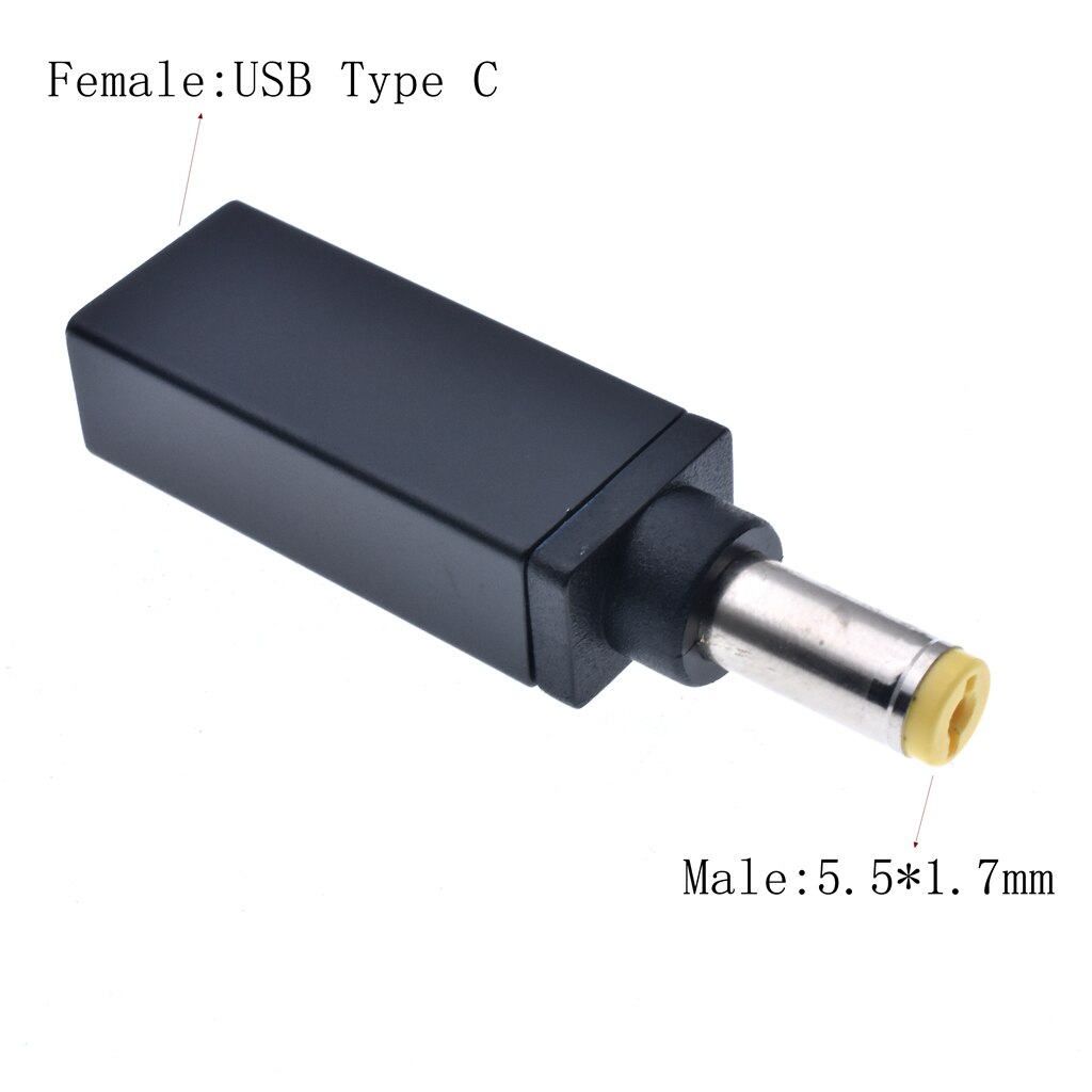 Usb 3.1 usb-c type-c bus  to 5.5 x 2.5mm 7.4 x 5.0mm 4.5 x 3.0mm dc strømforsyning stik konverter bus med pd simulation trigger: 5.5-1.7