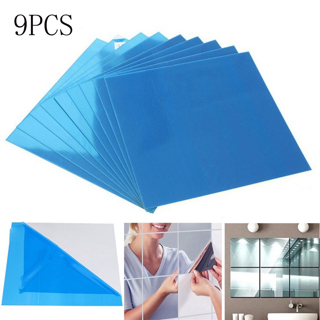 Square Mirror Surface Film Wall Stickers Adhesive Decoration 15 Cm X 15 Cm Mirror Adhesive Stickers Home Bathroom Decor
