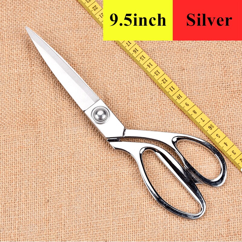 Professionele Goud Rvs Schaar Handwerk Gereedschap Kleermaker Schaar Borduren Naaien Kleding Stof Schaar: Silver 9.5 Inch