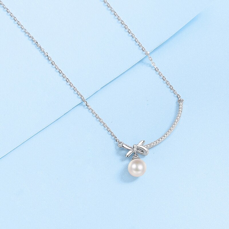 Schmetterlings-halskette mit anhänger aus 6-7mm süßwasserperlen und moissaniten aus sterlingsilber 925 feiner schmuck für damen #39 geburtstag