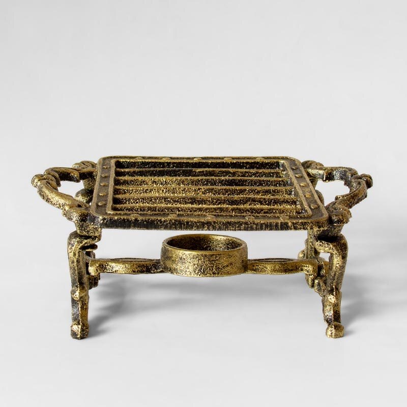 Japanse Stijl Gietijzeren Warme Thee Kachel Kaars Houder Theepot Verwarming Base Koffie Melk Warmer Base Vintage Isolatie Accessoires: A