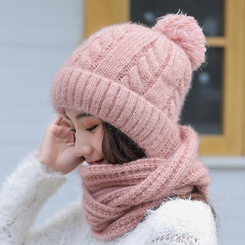Vrouwen Hoeden Herfst Winter Modemerk Hoeden Sjaal Breien Tweedelige Vrouwen Gorros Casual Cap Sjaal Chapeu Feminino Bonet