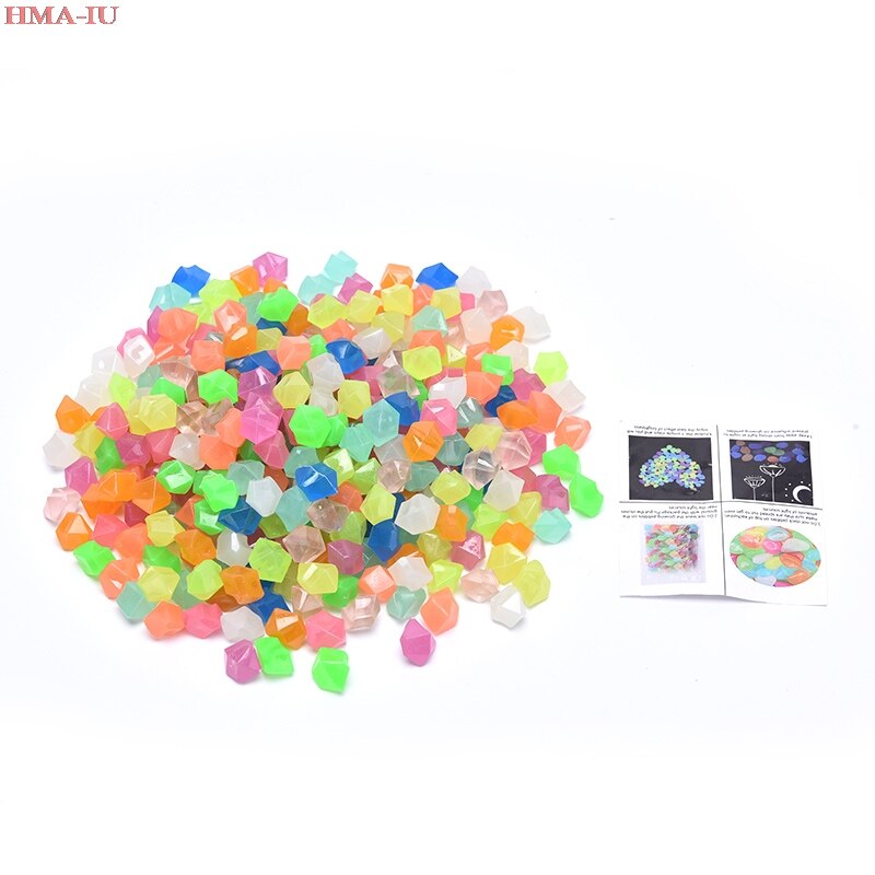 300Pcs Garden Decoration Luminous Pebbles Stones Fish Tank Pebble Aquarium Rocks