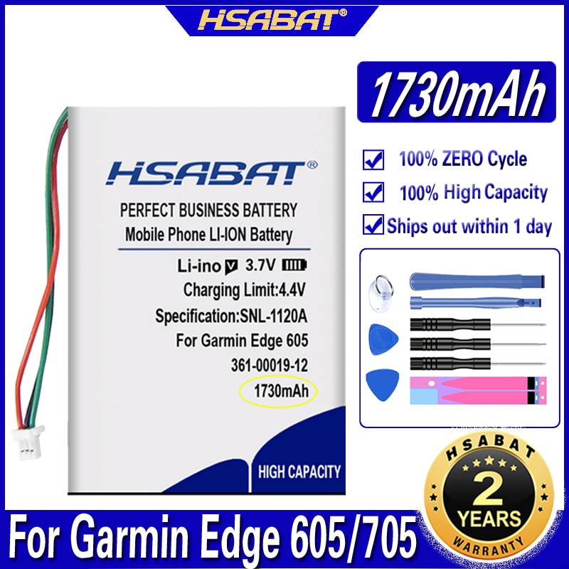 HSABAT 361-00019-12 1730mAh Battery for Garmin Edge 605 705 / Edge 705 GPS Li-Ion Rechargeable Accumulator Pack Batteries