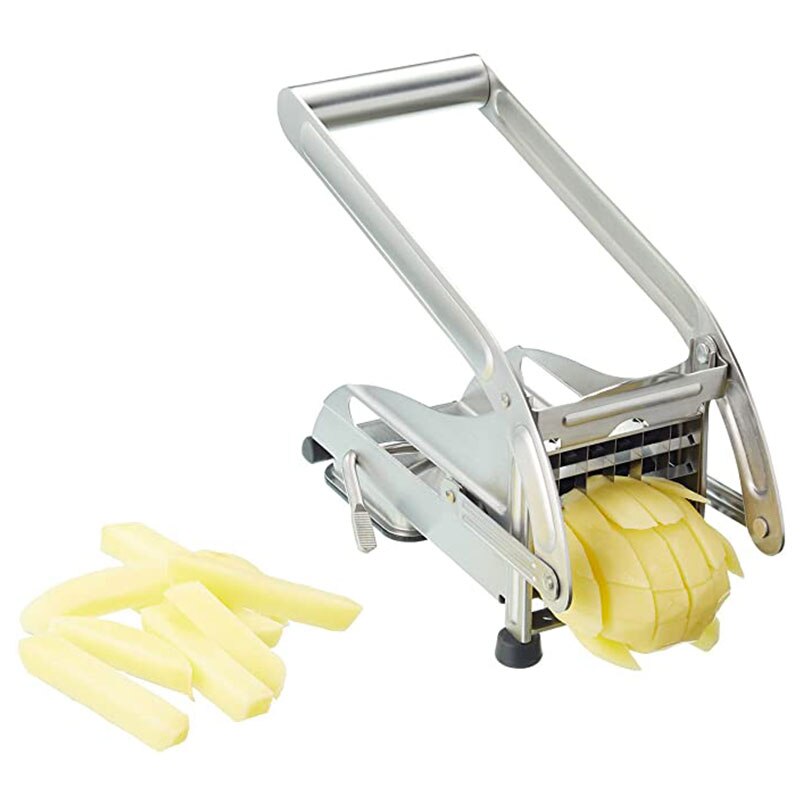 Manual Stainless Steel French Fry Cutter Potato Vegetable Chopper Dicer Cutters Potato Chips Strip Cutting Fries Kitchen Gadgets