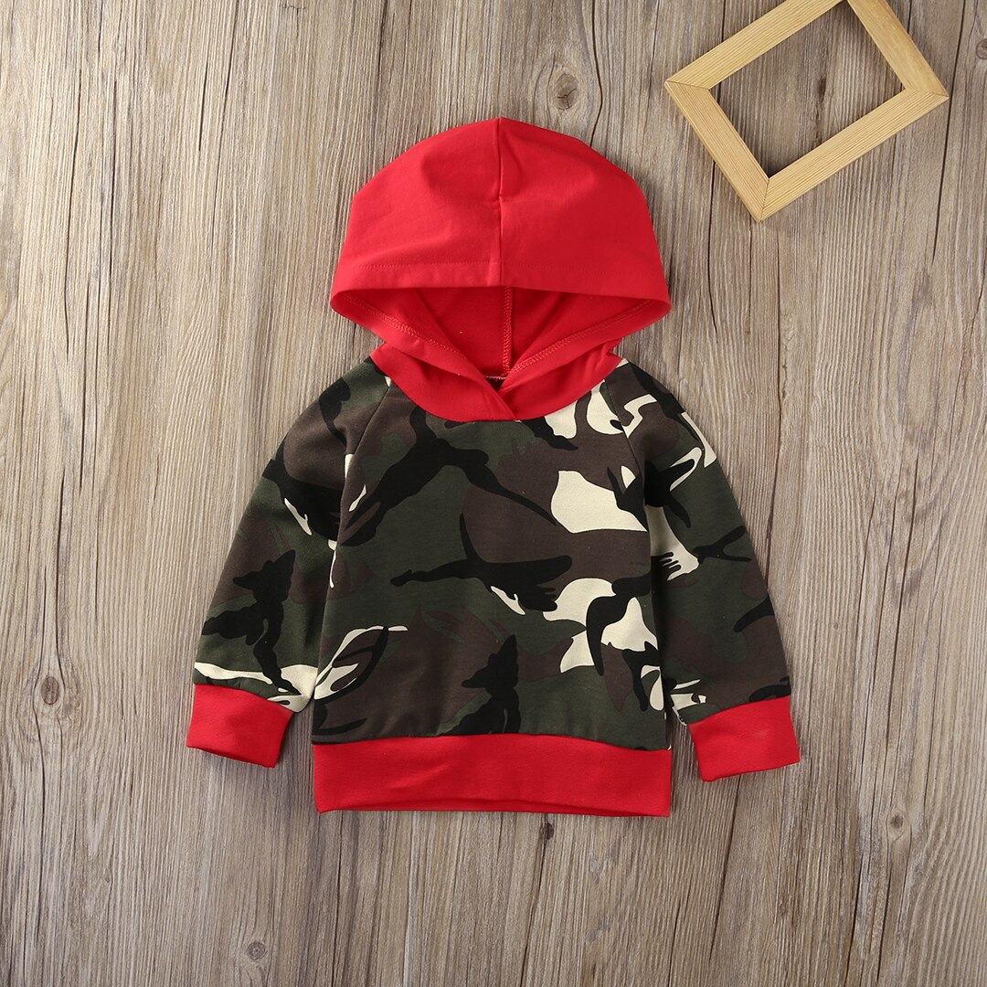 Jaar baby peuter baby jongens camouflage kleding hooded tops lange mouwen hoodie outfit kleding