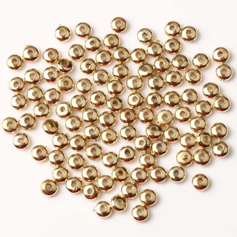 4/6mm CCB breloque entretoise perles roue perle plate ronde perles en vrac pour la fabrication de bijoux Bracelet à bricoler soi-même résultats fournitures perle acrylique: gold / 4x2mm 400pcs