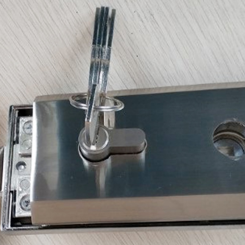 Glass Door Lock W Key Swing Door and Sliding Door Aluminum Frameless Glass Door Lock, High Partition Door Lock