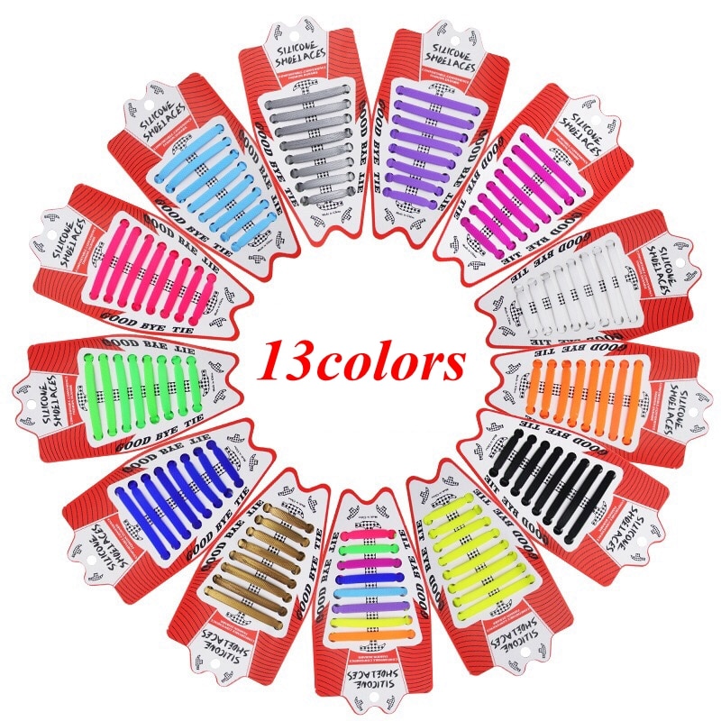 Lacets artificiel astiques en Silicone pour Chaussures, Spécial, Sans Bruit, pour Homme et Femme, L1, 16 Pièces/Lot