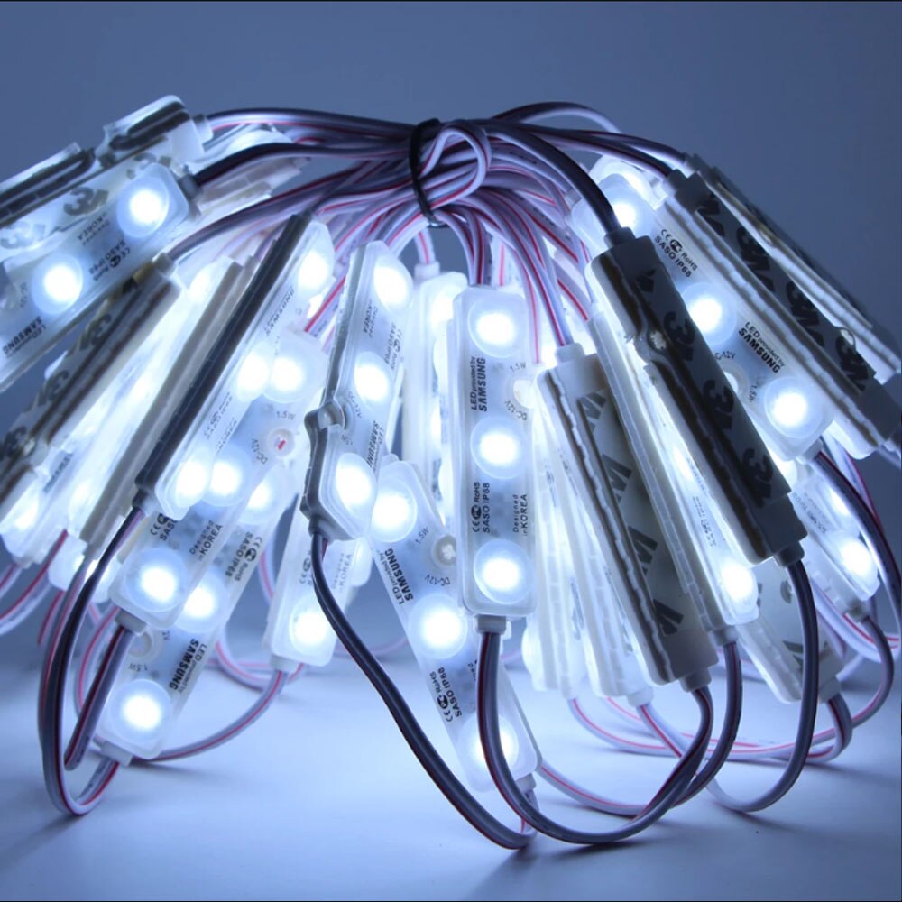 SMD 5730 Samsung LED Modules IP68 Waterproof 3 LED Back Lights Mirror lamp Red Blue Green cool White warm white Led Chip DC12V